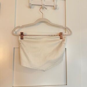 Cream Strapless and Backless Top